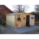 Abri de jardin en bois 28mm 10.89m&sup2; (Montage disponible)