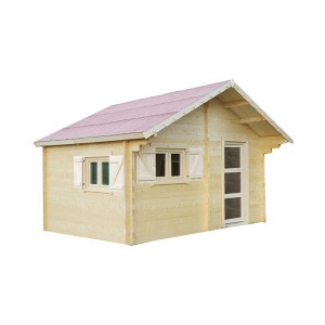 Abri de jardin en bois semi habitable, emboîté  60 mm