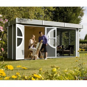 Abri de jardin Summerhouse RELAX en bois scandinave peint - 9.28 m2